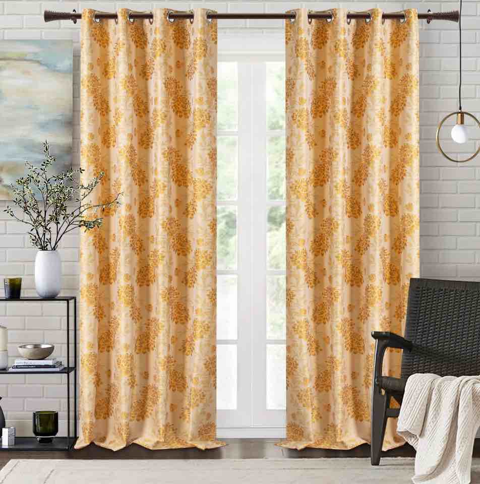 Deco Essential 84 to 120 Inches 2 Pcs Adjustable Curtain Rod for Windows with Wood Taper Finials & Bracket Set (19mm Diameter Brown)