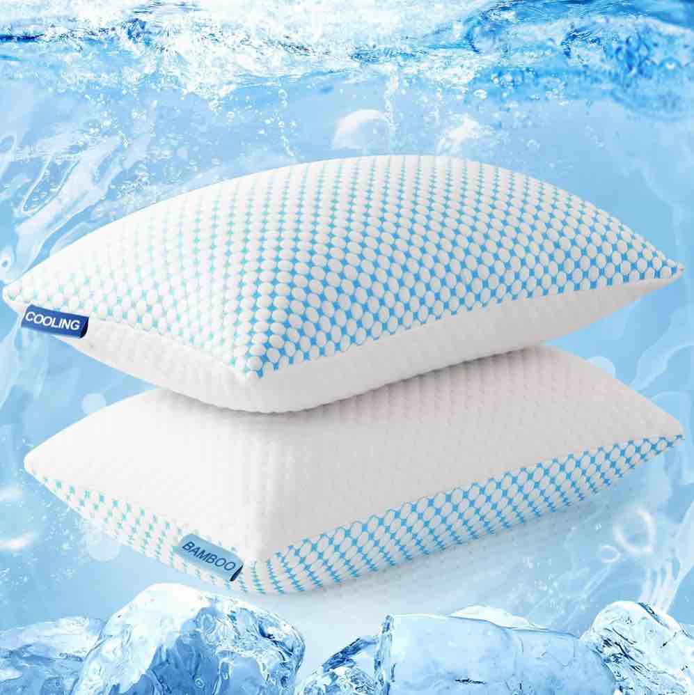 Thinway Pillows King Size Set of 2, Memory Foam Cooling Bed Pillows Hotel Reversible Pillow with Washable Removable Cover for Back, Stomach or Side Sleepers, OEKO-TEX Certified