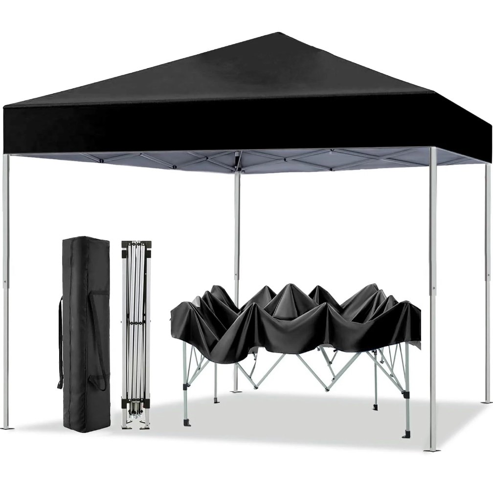 gvdv outdoor pop up canopy 10'x10' tent camping sun shelter-series party tent (black)