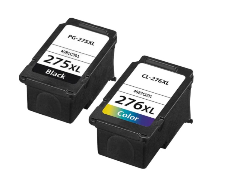 Replacement Canon PG-275 CL-276 XL Ink Cartridges 2-Pack: 1 PG-275XL Black, 1 CL-276XL Tri-color - High Yield