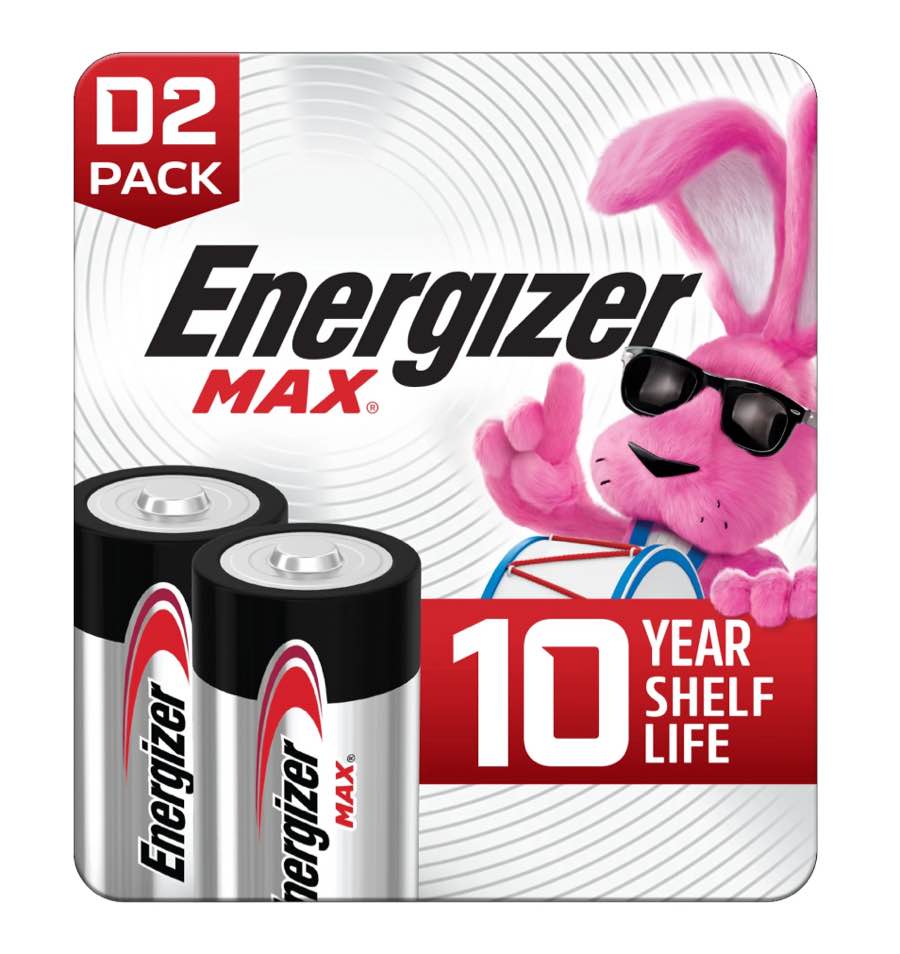 Energizer MAX D Batteries (2 Pack), D Cell Alkaline Batteries