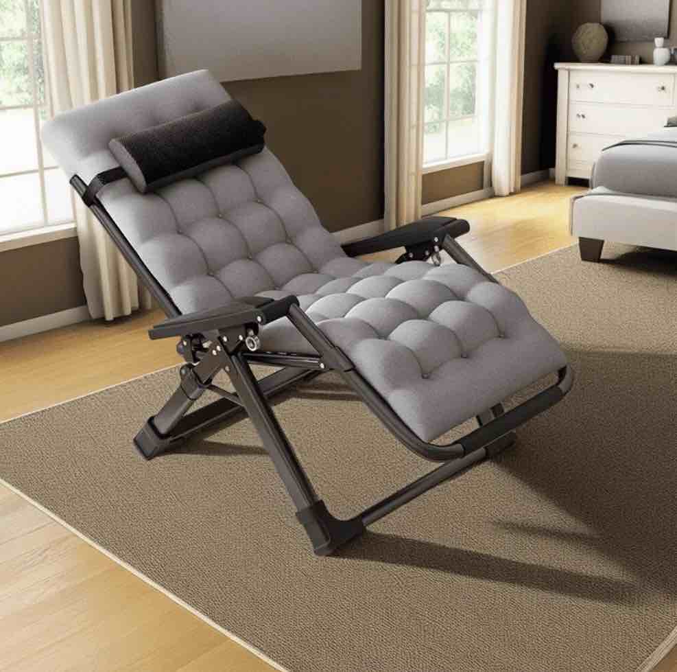 Naipo Zero Gravity Chair, Folding Adjustable Indoor Outdoor Foldable Padded Lounge Chair Reclining Lounge Chair with Removable Cushion, Headrest and Cup Holder, 353lbs