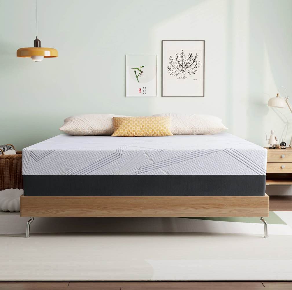queen mattress, fccto 10" medium gel memory foam mattress in a box for adult