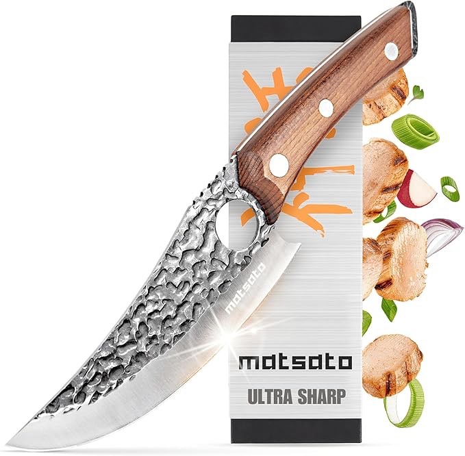 Matsato Chef Knife - Perfect Kitchen Knive for Cooking, Chopping. Japanese Steel Knife for Home, BBQ. For Balance & Control, 6.3 Inch