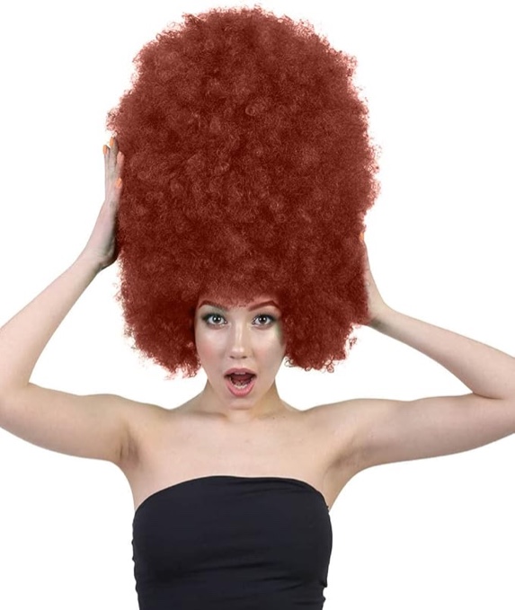 HPO Adult Unisex Super Sized Long Curly Jumbo Afro Wig Collection | Golden Brown Color | Perfect for