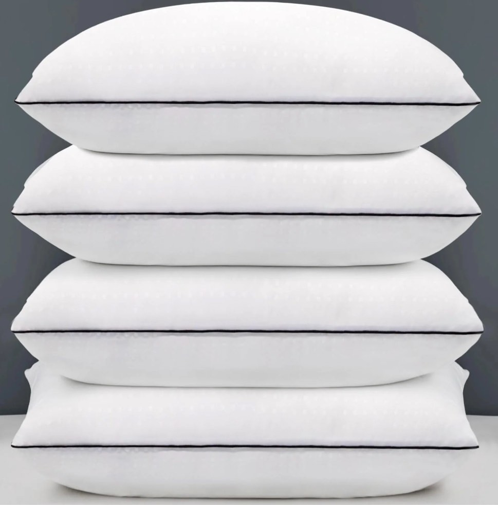 KAQINU Standard Size Bed Pillows for Adult,4 Pack Great Support Luxury Hotel Pillows for Side,Stomach and Back Sleepers.