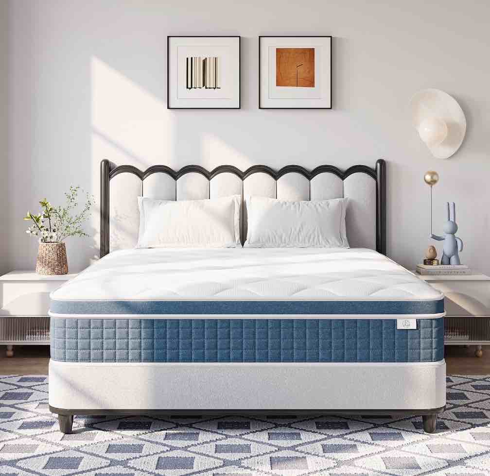 12" Queen Mattress,Memory Foam & Spring Hybrid Mattress Queen Size,Medium Feel,Breathable Comfort Pressure Relieving for Guest Bedroom - Individual Pocket