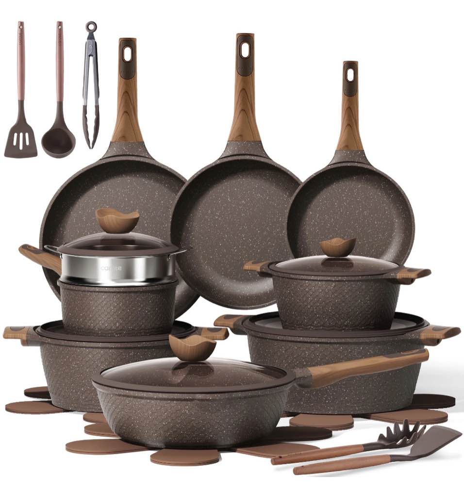 Carote 26PCS Pots and Pans Non Stick, Induction Cookware Sets Pot and Pan, Nonstick Kitchen Cooking