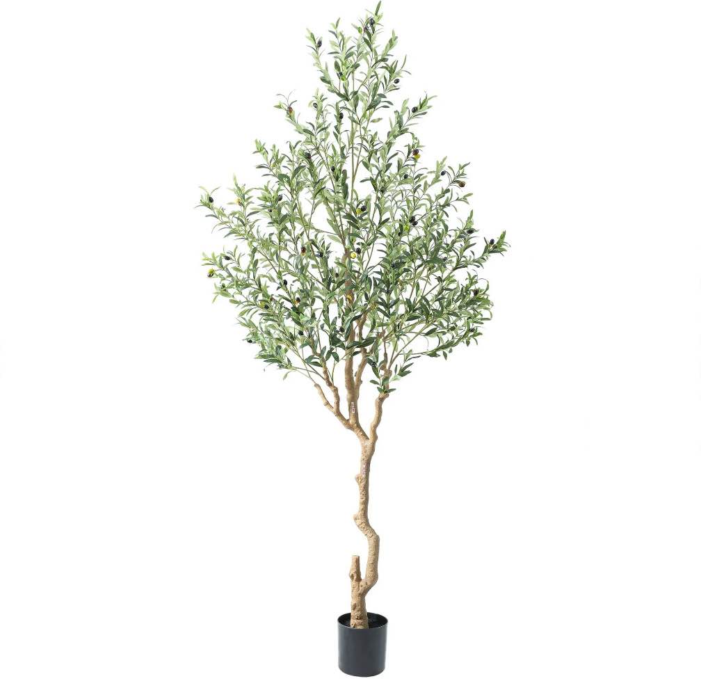 Nafresh 8FT Tall and Fuller Style Artificial Olive Tree, Realistic Faux Olive Plant for Indoor Décor