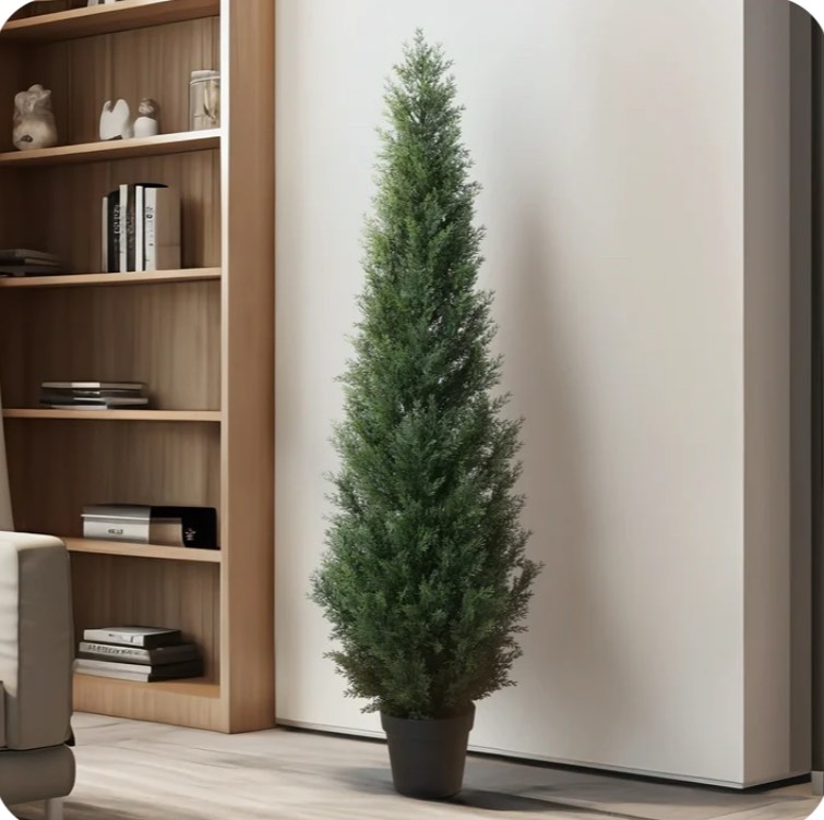 Artificial Cedar Tree 5 FT Artificial Cedar Topiary Trees for Outdoors Potted Fake Cypress Tree Faux Evergreen Plants for Home Porch Decor