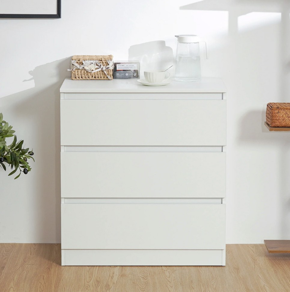 Hommpa White Dresser for Bedroom, 3 Drawers dresser for closet, Small Chests of Drawers for Adult, 30" Tall Nightstand Wood Storage Cabinet for Living Room, Hallway, Entryway