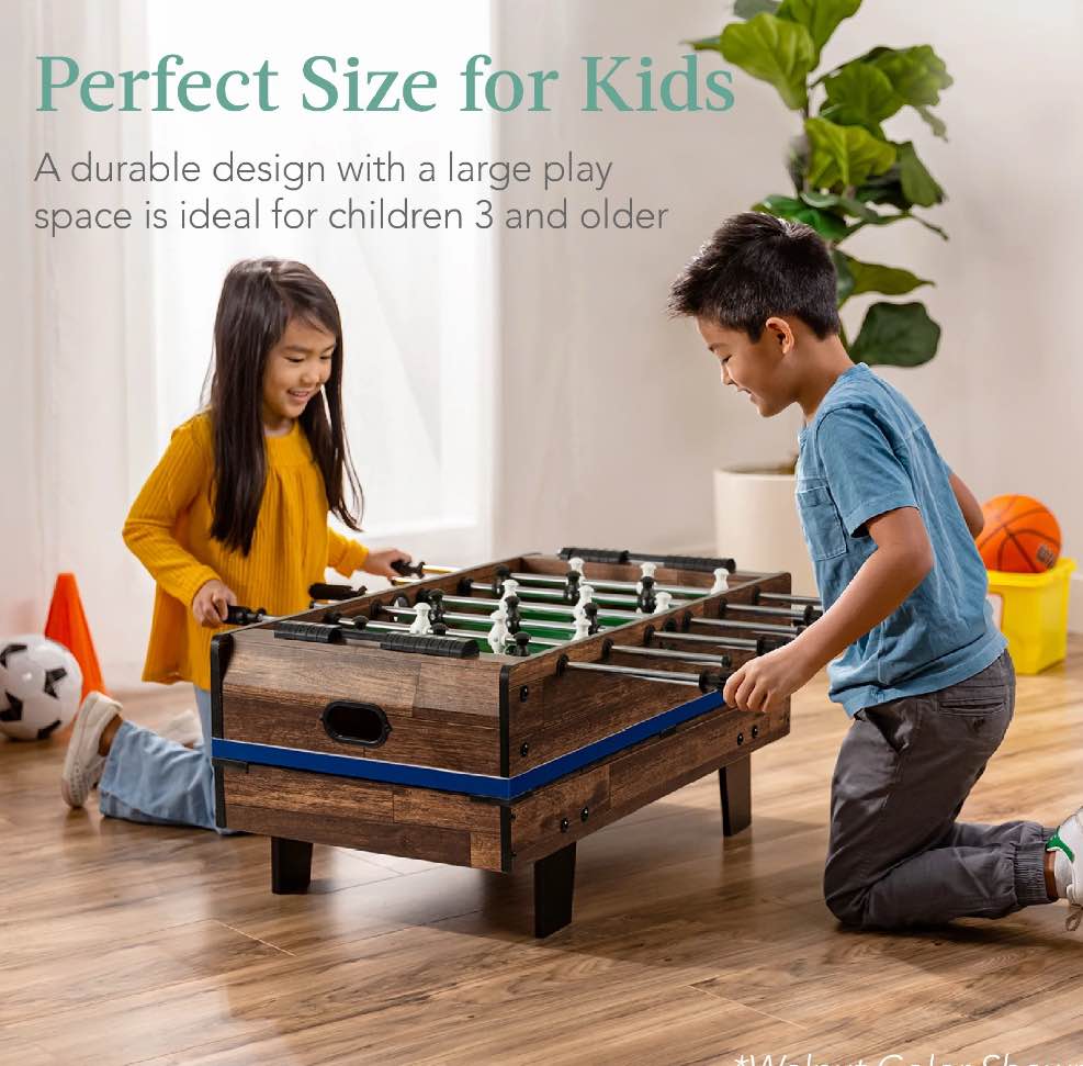 Best Choice Products 11-in-1 Kids Combo Game Set w/ Ping Pong, Foosball, Air Hockey, 5 Accessory Bags - Gray