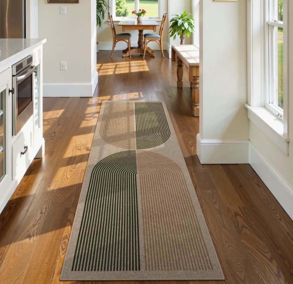 RUG ROBOT Modern Rainbow 2'6''x8' Hallway Runner Rug, Washable Easy Jute Indoor Rug for Entryway Kitchen, Non Slip Farmhouse Carpet for Bedroom Porch Deck, Rainbow 1