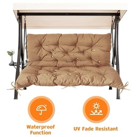 LCGOD Patio Bench Cushion for Outdoor Swing Chair Waterproof & Fade Resistant 60x40x4 in Coffee