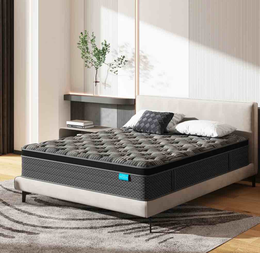 Queen Mattress,Nisien 12 Inch Hybrid Mattress in a Box, Gel Memory Foam Mattress,Individually Wrapped Pocket Coils Innerspring Mattress, Support & Pressure Relief, Medium Firm Feel, 60"*80"*12"