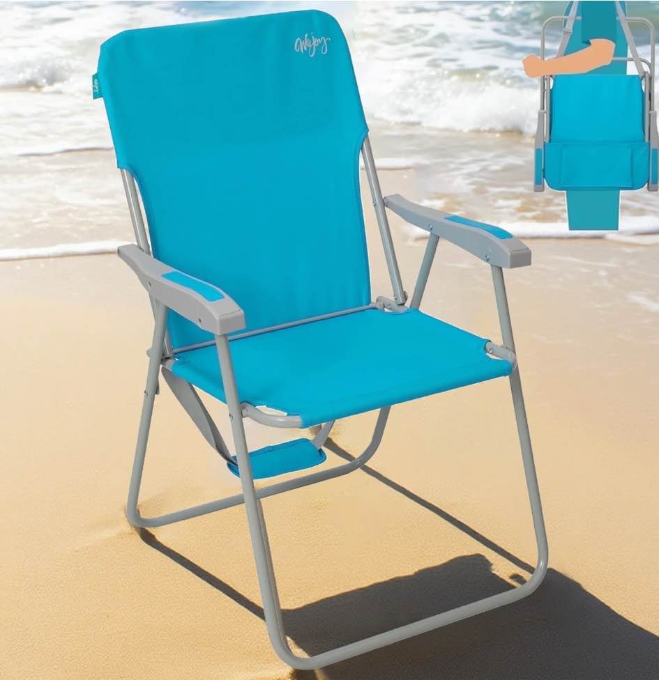 #WEJOY Folding Backpack Beach Chair, High Back Beach Chairs for Adults, Max Load 300lbs, Outdoor Portable Folding Camping Chair