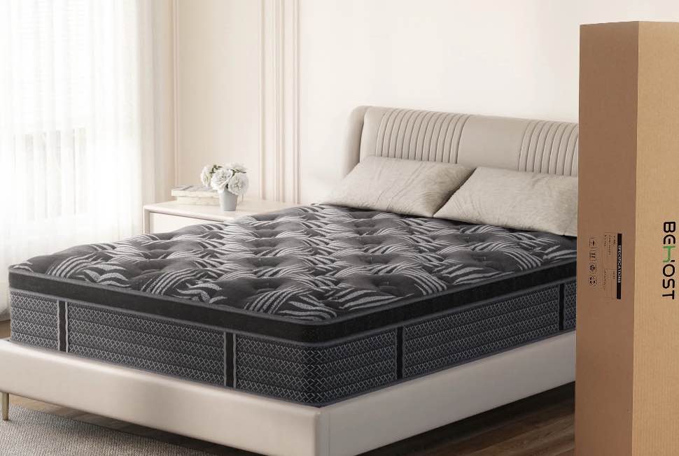 Behost 12 inch Queen Size Mattress, Memory Foam Mattress in a Box for Pressure Relief with Motion Isolation Pocket Springs