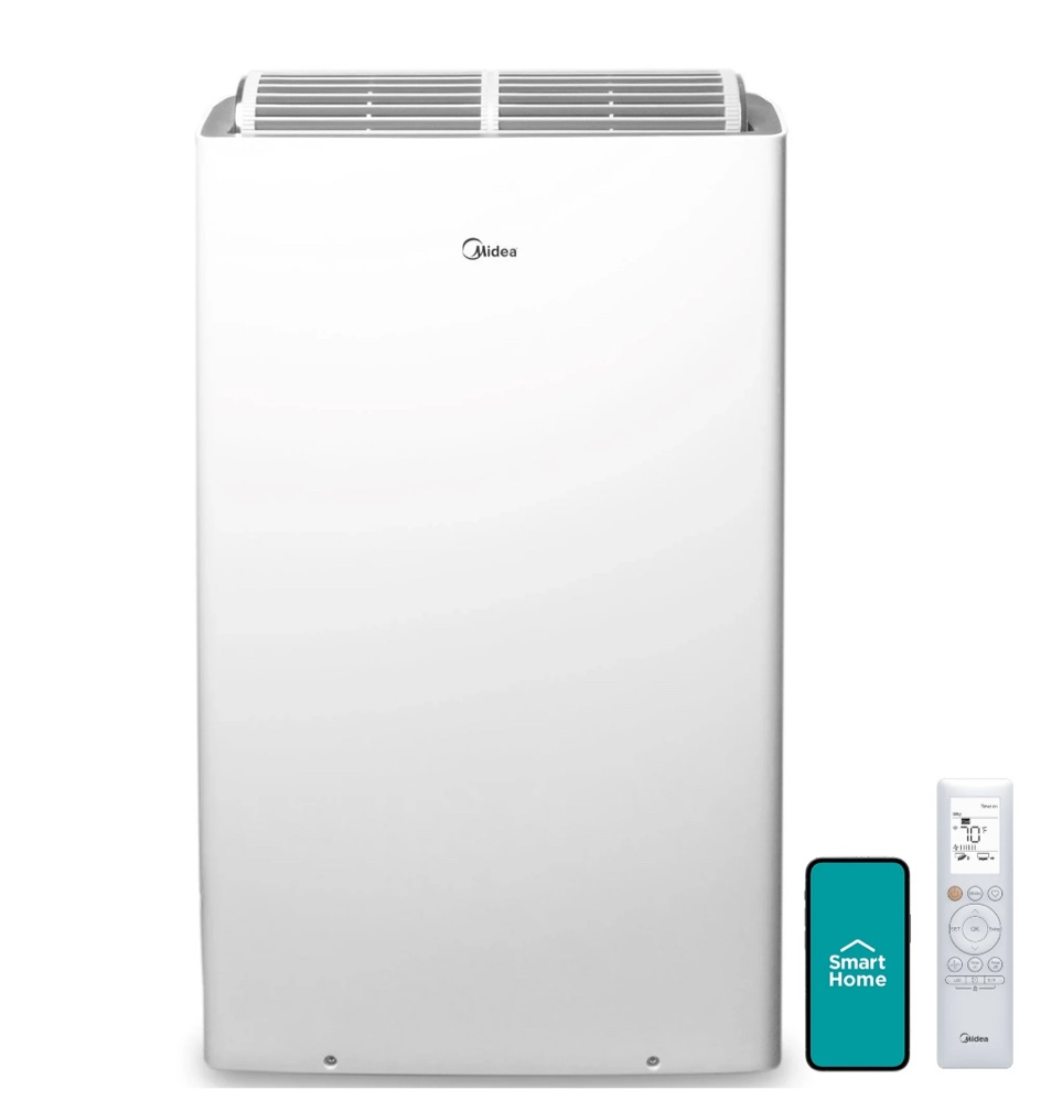 Restored Midea 12,000 BTU DUO Portable Air Conditioner With Inverter Technology and Remote Control, RMP14STW, Refurbished