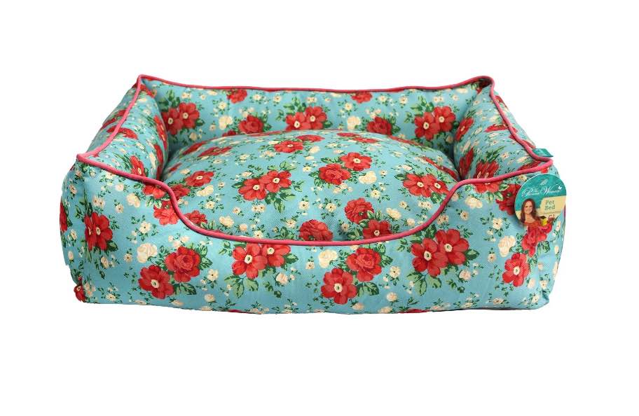 The Pioneer Woman Vintage Floral Medium Pet Bed, Multi-Color, 25" x 21"