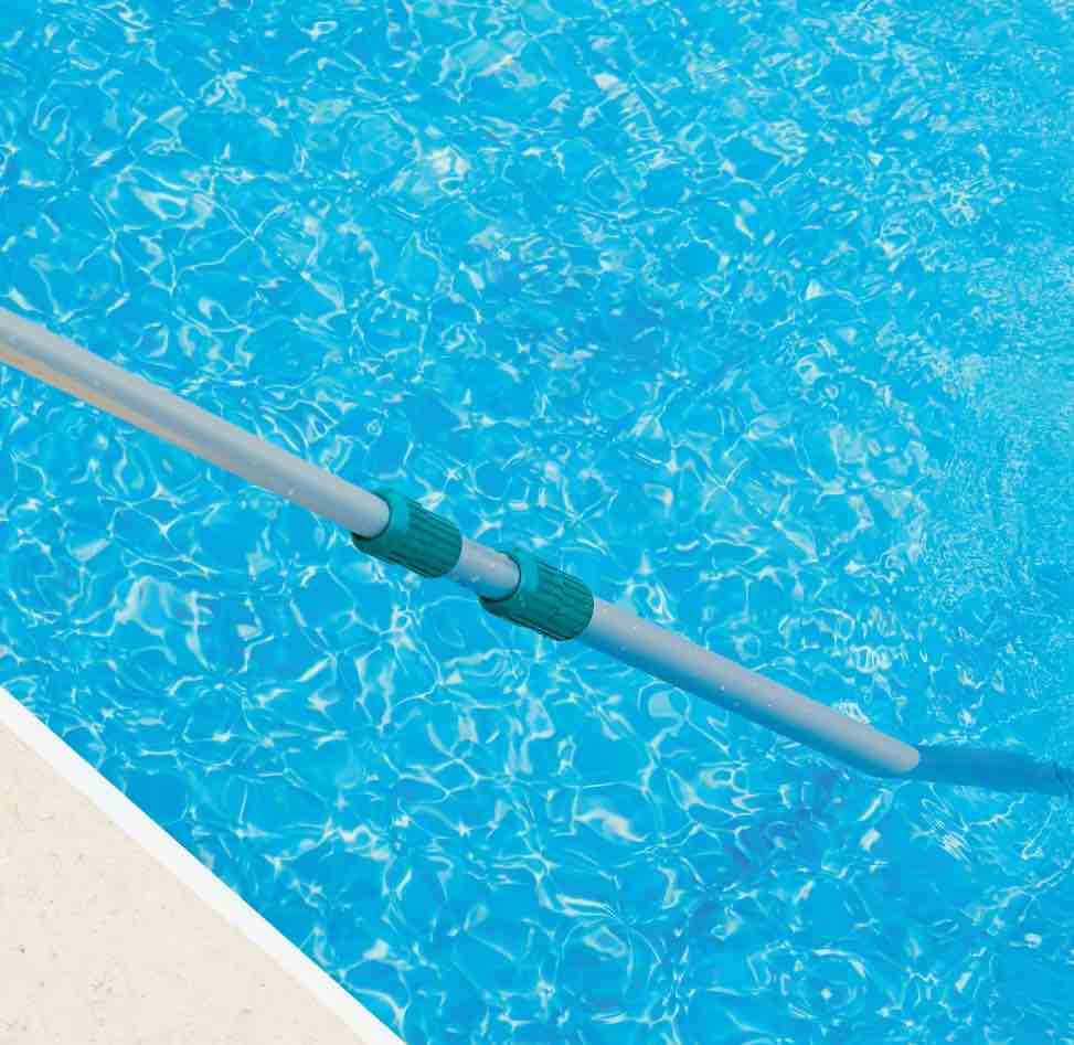 Mainstays 14 ft Aluminum Telescopic Pool Pole in Silver & Teal - 2.4 lbs. - 2 Piece - New Condition