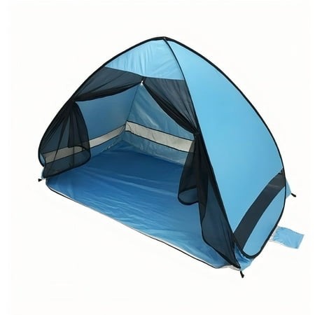 beach tent pop up beach tent sun shelter with uv protection and ventilation - water and wind resistant camping canopy blue