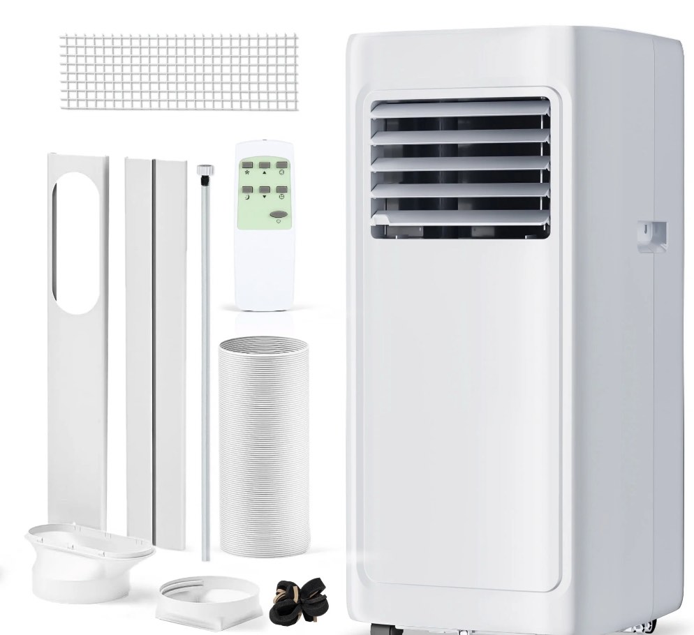 simzlife portable air conditioner 8000 btu , dehumidifier, fan,cool, 3 in 1 ac with remote control