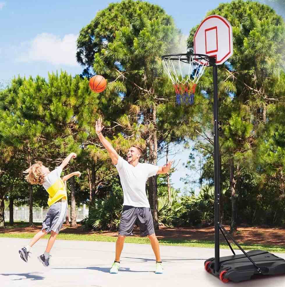 Portable Basketball Hoop Outdoor Portable Basketball Hoop Backboard Portable Basketball Goal System For Adults Youth Indoor Outdoor Basketball Court Adjustable Height