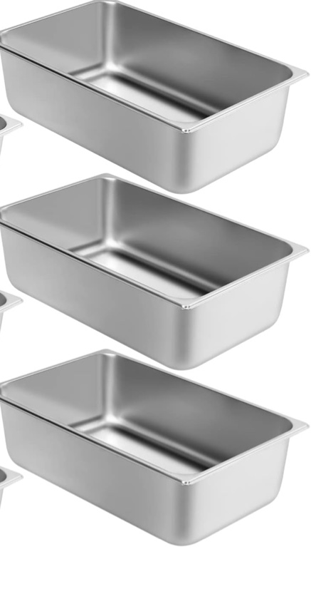 wantjoin full size steam table pans,4 - pack 6 inch deep restaurant steam table pans commercial, hotel pan made of 201 gauge stainless steel 6" deep 1/1 size