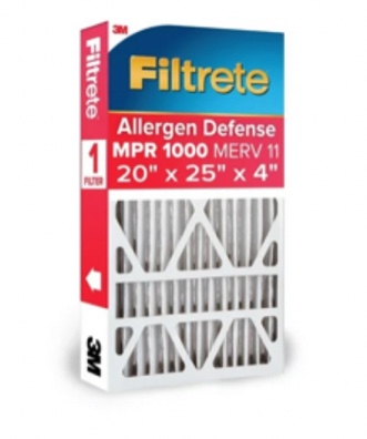 filtrete 20x25x4 hvac furnace air filter, mpr 1000 merv 11, allergen defense, 1 filter