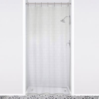 style selections stall sized medium weight peva 42.0-in w x 72-in l clear solid eva/peva shower liner