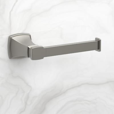 allen + roth chesler brushed nickel wall mount single post toilet paper holder 1 -rolls