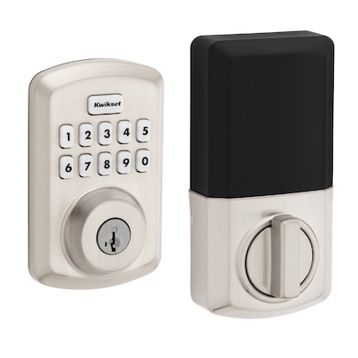 kwikset powerbolt 250 satin nickel keypad electronic deadbolt lock ft. smartkey security