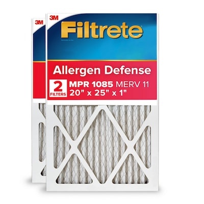 Filtrete 20 x 25 x 1 MERV 11 1085 MPR Allergen Defense Extra Electrostatic pleated Air Filter 2 -Pack 