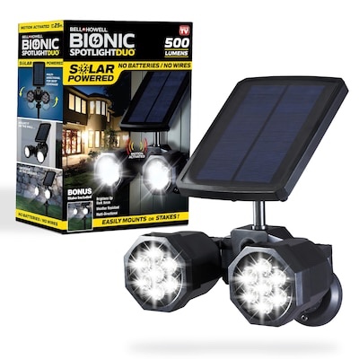 Bell + Howell Bionic Spotlight Duo Solar Spotlight 25 Feet Motion Sensor  Sun Panels  Waterproof Frost Resistant Patio  Yard and Outdoor Lighting
