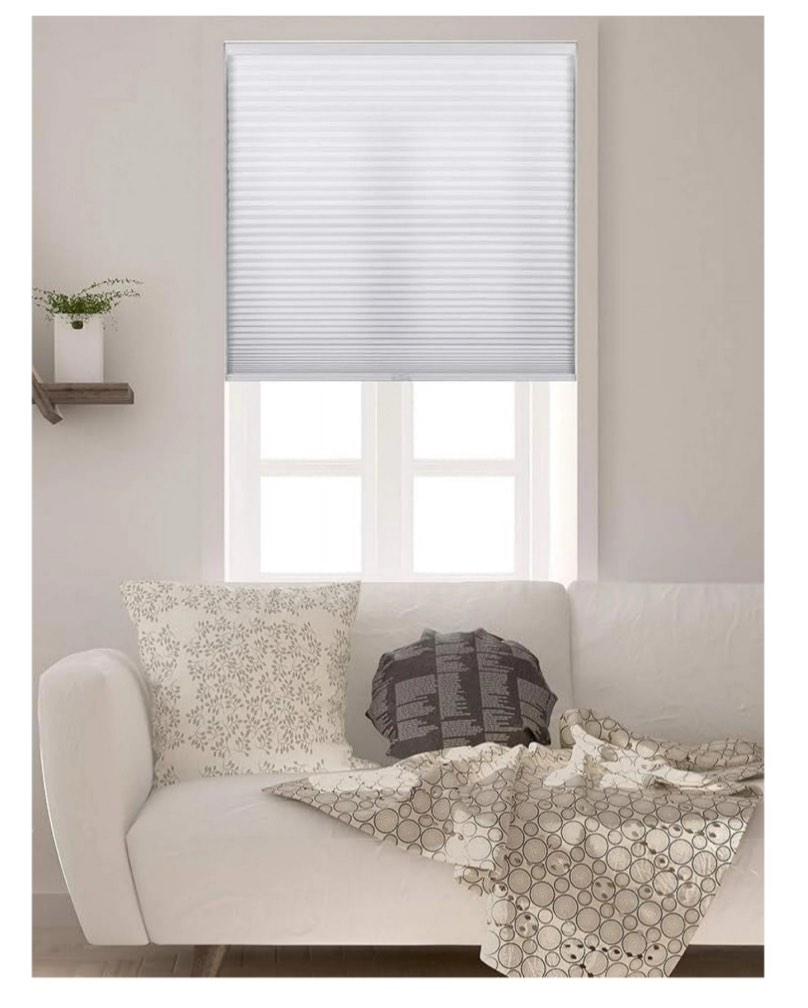Arlo Blinds Single Cell Light Filtering Cordless Cellular Shades, Color: Pure White, Size: 48"W x 48"H