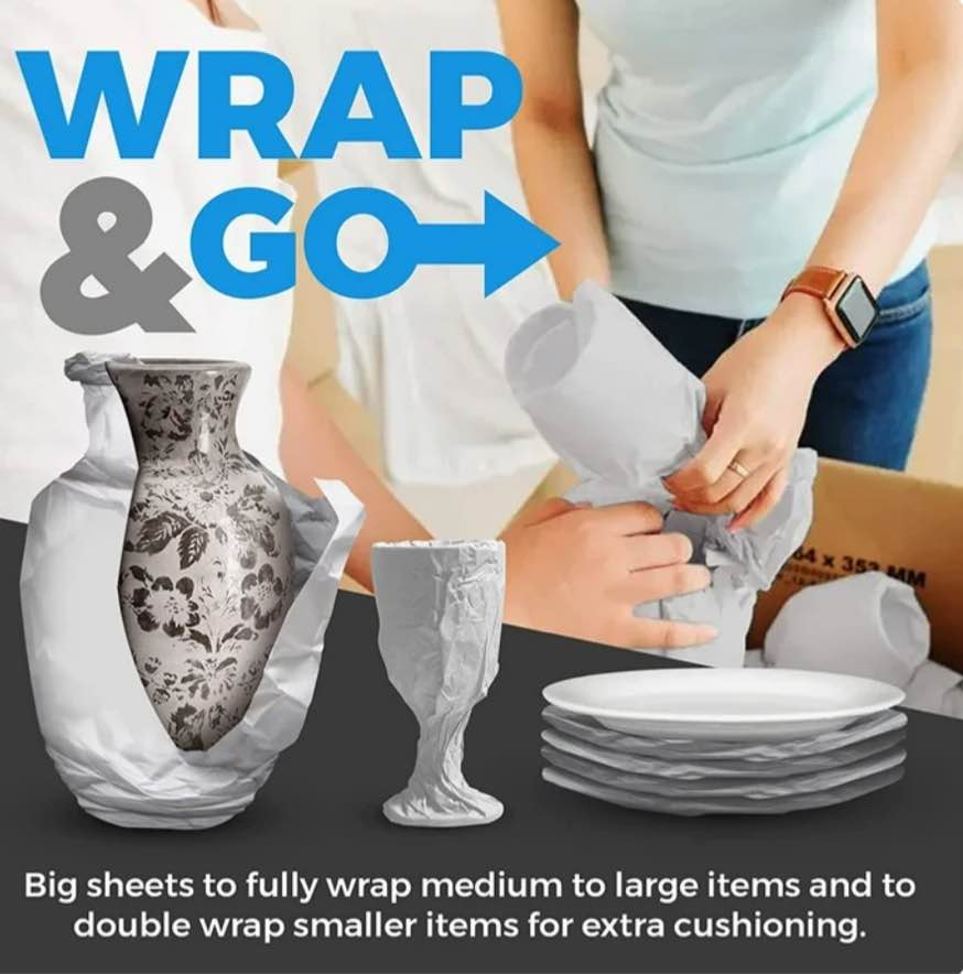 Bryco Goods Packing Paper Sheets for Moving - 10lb - 320 Sheets of Newsprint Paper - Must Have in Your Moving Supplies - 27" x 17" - Made in USA