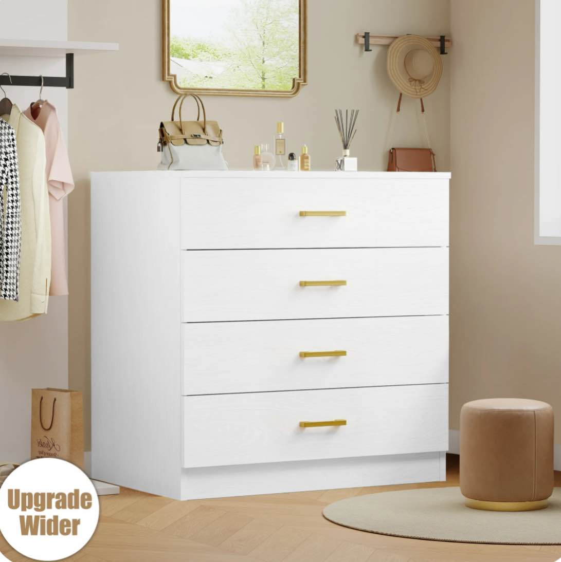 white 4-drawer wood dressers for bedroom