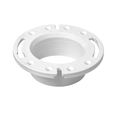 oatey fast set 4.5-in white pvc toilet flange