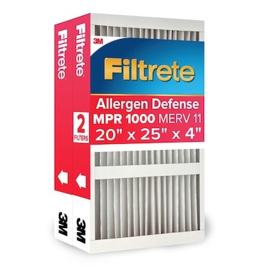 filtrete 2-pack allergen reduction electrostatic pleated air filters (common: 20-in x 25-in x 4-in; actual: 19.75-in x 24.4375-in x 4-in)