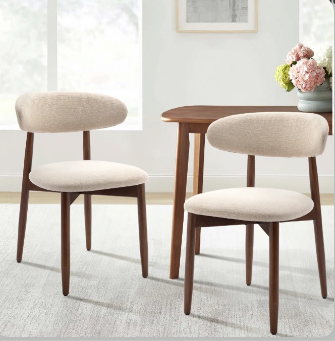 Upholstered Solid Wood Dining Chair Side Chair set of 2