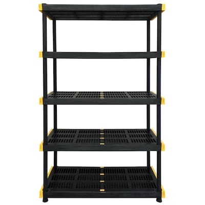 Project Source Commander 5 -Tier Heavy Duty Black Plastic Utility shelving unit ( 48-in W x 20-in D x 72-in H ) 