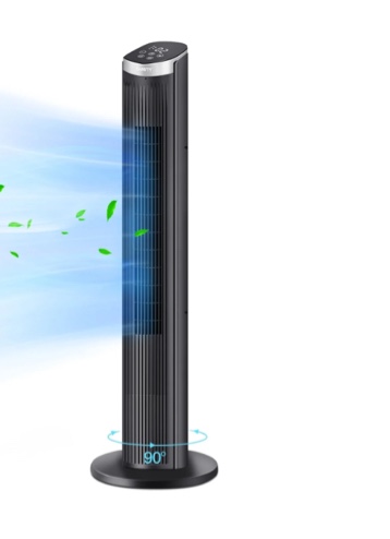 40Inch Tower Fans for Home, CIICII 90° Oscillating Floor Fan,LED Display with Remote,28ft/s High Velocity,5 Speeds, 12H Timer, 3 Modes