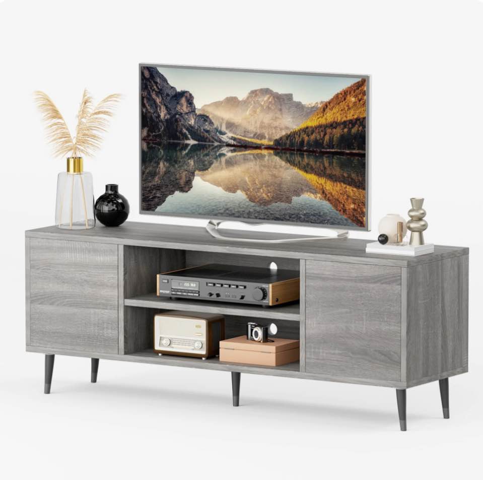 Homall 65 Inch Modern TV Stand, Gray Wood Entertainment Center with Storage Drawers & Cable Management for Living Room