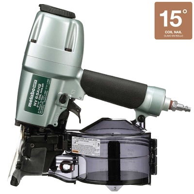metabo hpt coil siding nailer 1-1/2 inch to 2-1/2 inch siding nails side load tilt bottom magazine (nv65ah2)