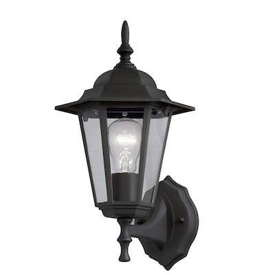 Project Source Eastbend 1 -Light 14-in H Black Hardwired Outdoor Wall Light