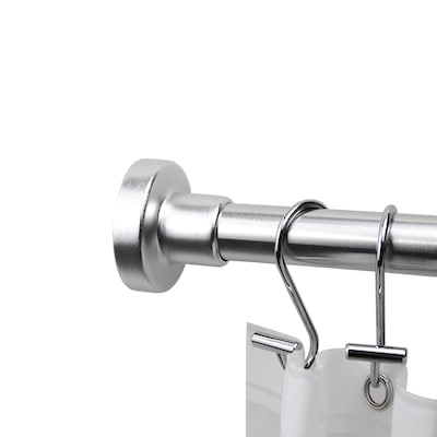 origin 21 42-in to 72-in brushed nickel tension single straight adjustable shower curtain rod