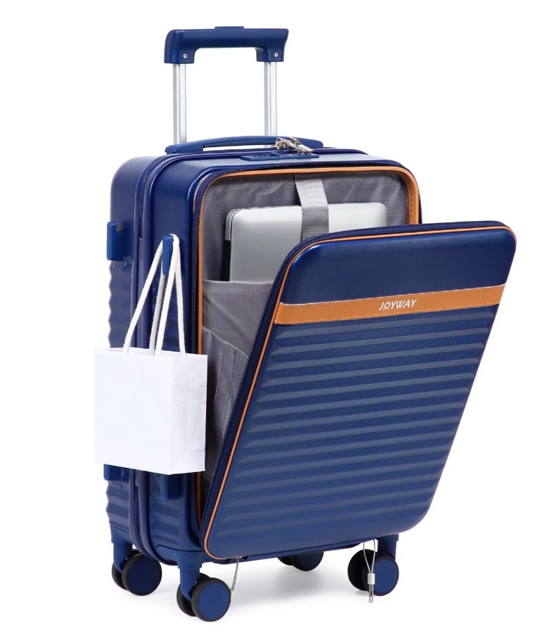 joyway front opening cover carry-on luggage side hooks tsa lock spinner wheels ykk zippers