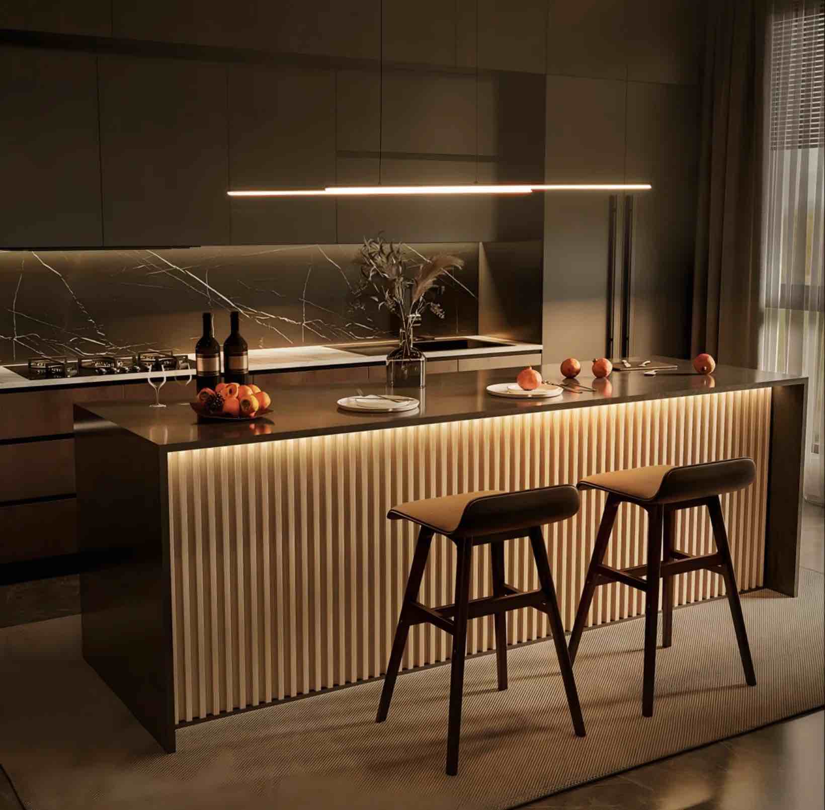Dimmable LED Linear Kitchen Island Pendant Light