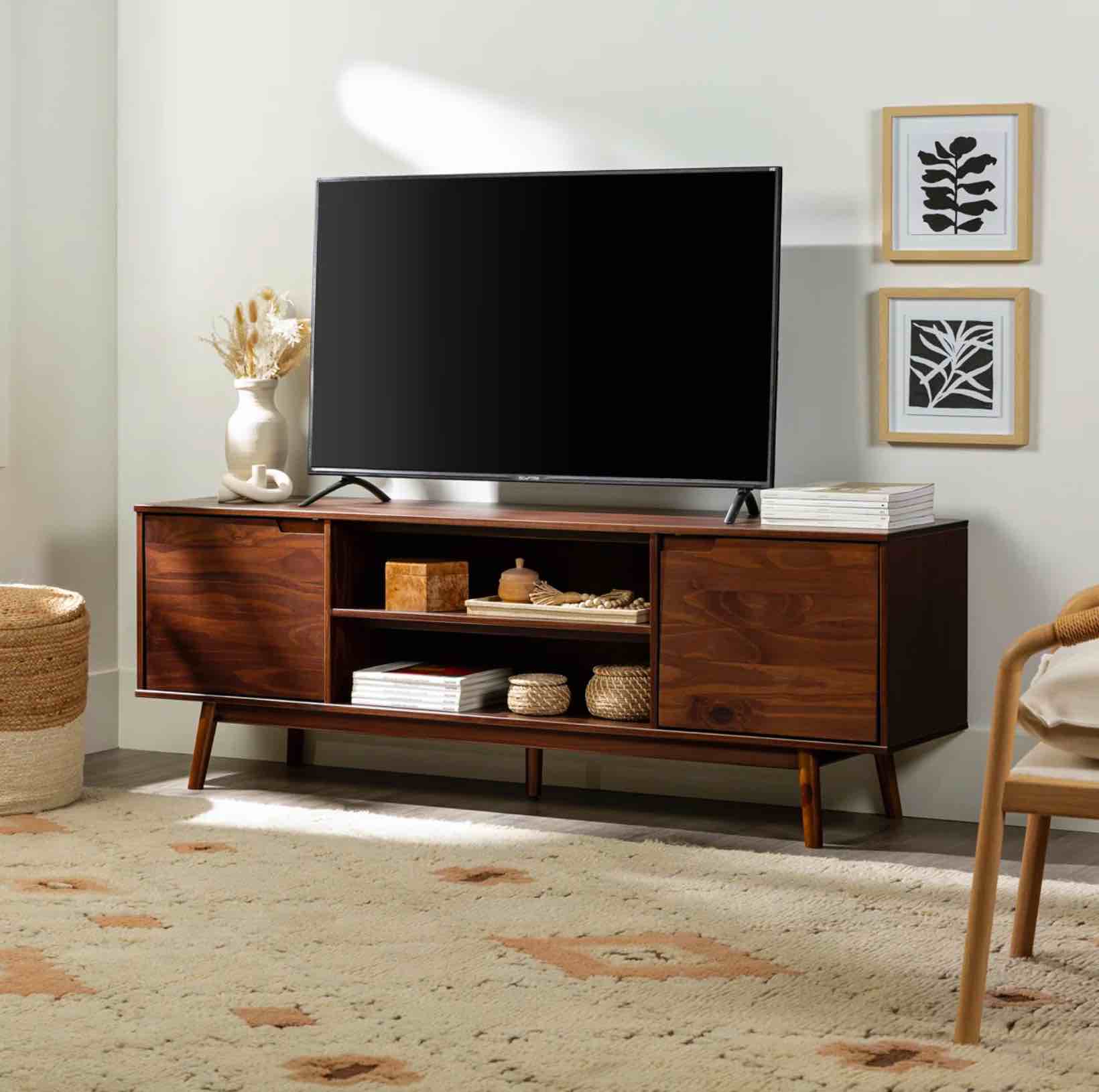 Griffing 70" Solid Wood 2-Door TV Stand for TVs up to 75"