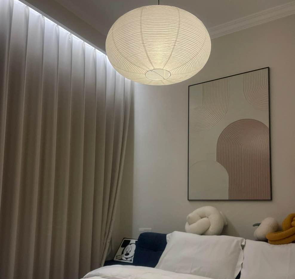 Mitavade Large Pendant Light Shade White Natural Paper Lamp Shades
